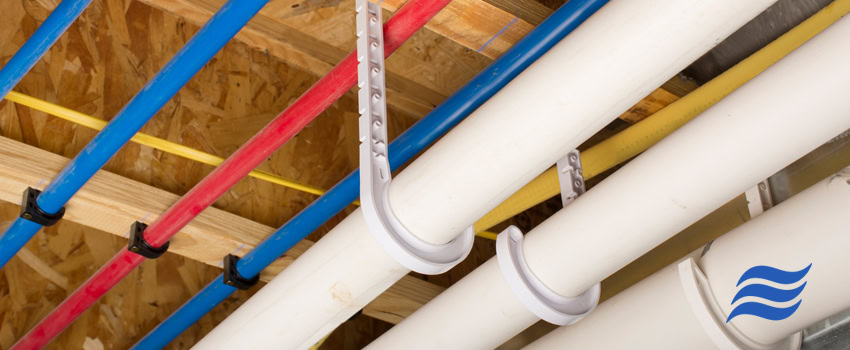 home plumbing pipes PEX and PVC