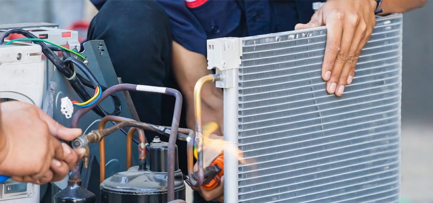 evaporator coil replacement on AC unit